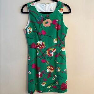 J. Crew Vibrant Floral Mini Dress - Green and Pink